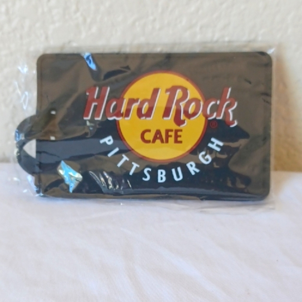 3/$25 SALE New Hard Rock Cafe Luggage Tag Pittsburgh Black Unisex Men or Women